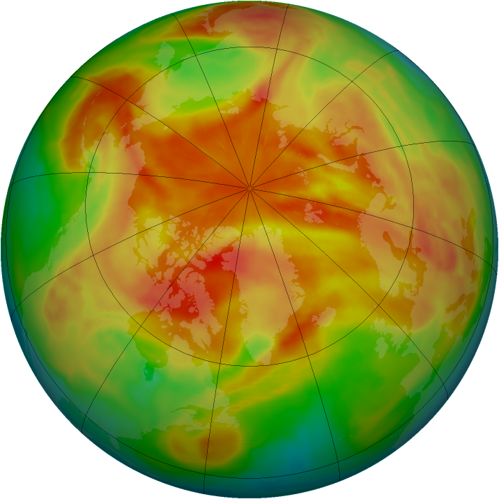 Arctic ozone map for 25 March 2009